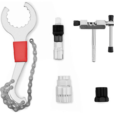 Kit de Réparation Vélo Outils d'Entretien Bicyclette - Clé Crochet, Extracteur Pédalier, Coupe-Chaîne et Douilles (1/5)