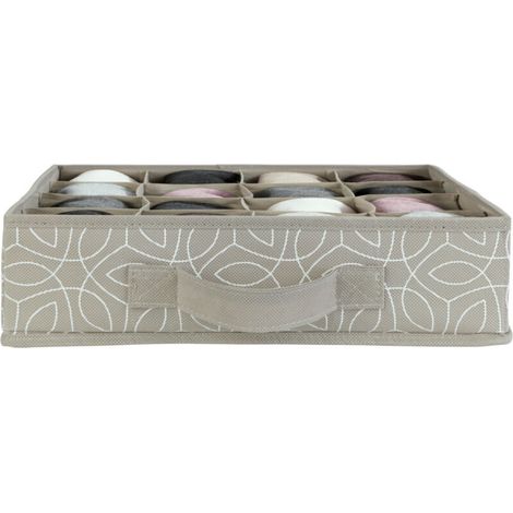 Organiseur d'armoire 16 poches – Dimensions 31 cm x 31 cm x 8,5 cm – Plastique durable pour rangement bibelots et textiles