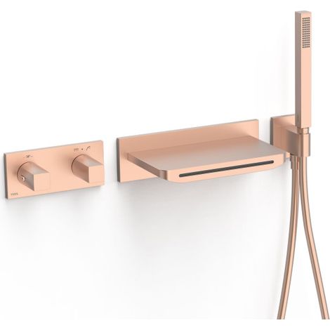 Kit robinet thermostatique encastré à 2 voies B-system pour douche Or Rose Mat 24K - TRES 30725207OPM