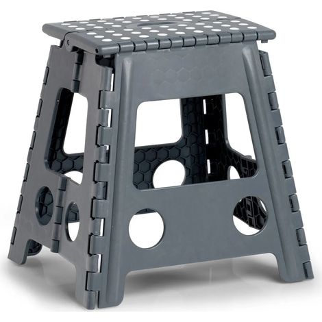 Tabouret pliant, plastique, anthracite, 38,5 x 31,5 x 39 cm (1/5)