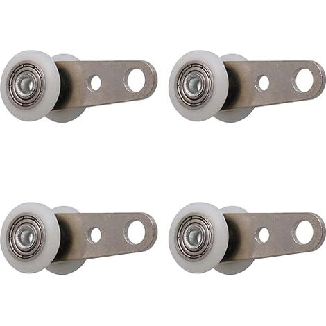 Lot de 4 roulettes de 19 mm pour portes coulissantes, rails pour portes coulissantes, résistants et durables, idéaux pour meubles et systèmes de portes coulissantes, montage facile (1/5)