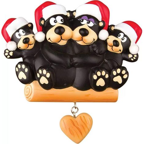 Neue 4-köpfige Weihnachtsdekoration für 2022: Schwarzer Hund, Bär, Herz, DIY-Dekoration, Geschenk (1/2)