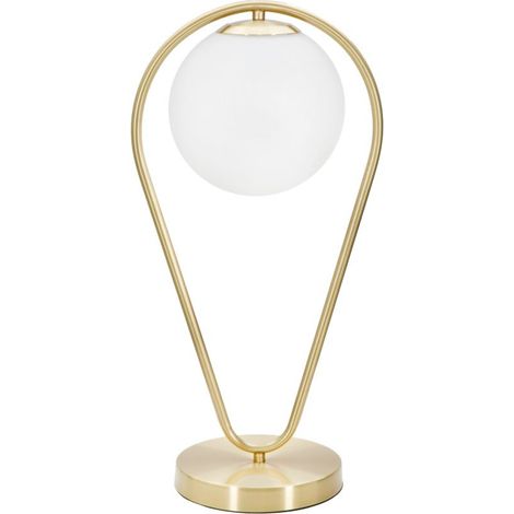Lampada da tavolo in metallo oro, 25x18x50 cm – Glamy Drop (1/5)