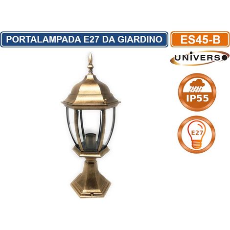 LAMPADA LANTERNA FARETTO DA TERRA APPLIQUE DA GIARDINO E27 DA ESTERNO IP55 RAME ANTICATO
