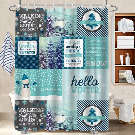 Rideau polyester pour douche 180x180 stylé bâche polyester douche pour salle de bain avec douche à l’italienne (1/5)