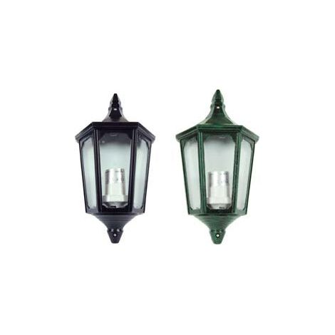 1PZ LANTERNA A PARETE MODELLO BERLINO - 60w IP44 mm.192x103x355h. verde anticat