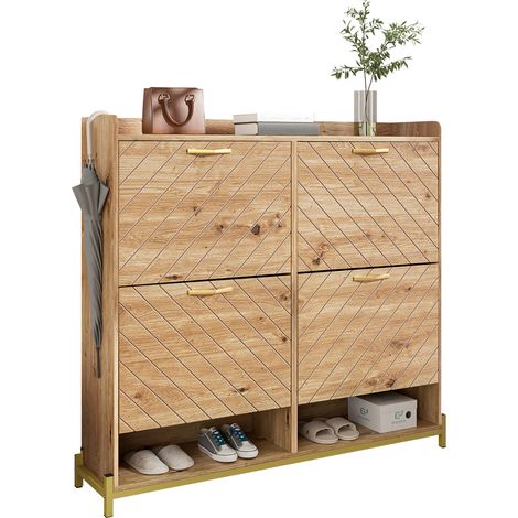 CHICFURN Mobile portascarpe 108,5 x 24 x 100 cm in MDF effetto legno, 40 kg (1/5)