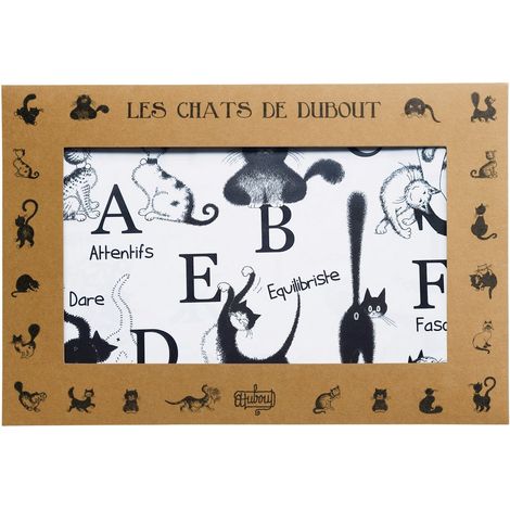 Lot de 4 sets de table design chats en polypropylène noir et blanc 30 x 45 cm - PANGIVO