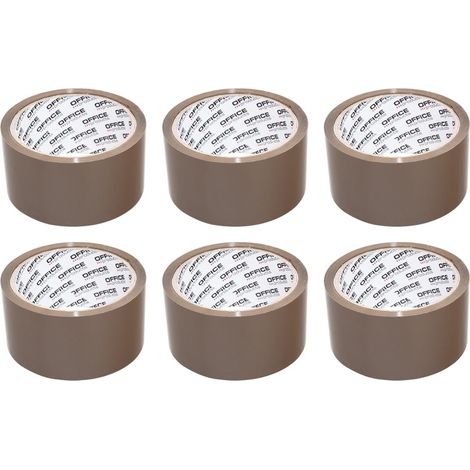 Bande adhésive d'emballage Couleur : Marron / 6 rouleaux / 48 mm x 50 m/Bande d'emballage PP colorée avec adhésif acrylique/Bande adhésive pour bande d'emballage (1/5)