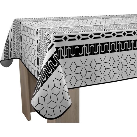 Le linge de Jules Tovaglia antimacchia Graphic, rettangolare, 150 x 300 cm, nero, bianco (1/2)