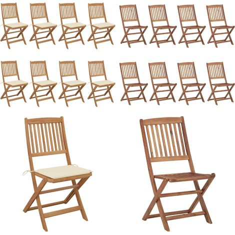 Klappbare Gartenstühle 8 Stk. mit Kissen Massivholz Akazie - Gartensessel - Holzsessel - Klappstuhl - Gartenmöbeln - Outdoor Möbel - Home & Living (1/5)