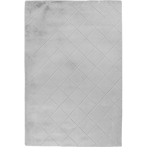 Tapis gris ultra doux à motif relief losange - 230 x 160 cm (1/5)