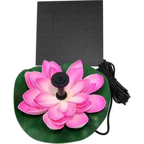Pompe de bassin solaire Lotus - Fontaine flottante - Nénuphar - Pompe solaire - Pompe à eau pour étang de jardin, piscine, paysage - Décoration (1/5)