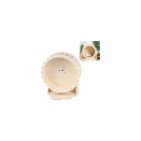 Hamsterlaufrad - 1 Stück, geräuschloses Hamsterlaufrad aus Holz, 26 cm - für Rennmäuse/Meerschweinchen (1/5)