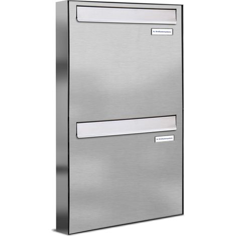 2er V2A Edelstahl Briefkasten-Anlage Tür- Zaundurchwurf (1/5)