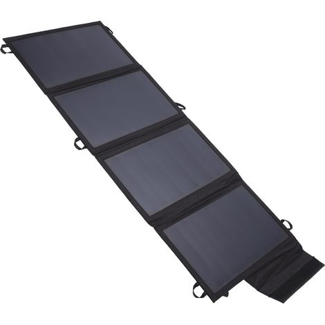 Chargeur solaire portable et pliable de 22 W avec deux ports USB, idéal pour le camping, la randonnée et les voyages. (1/5)