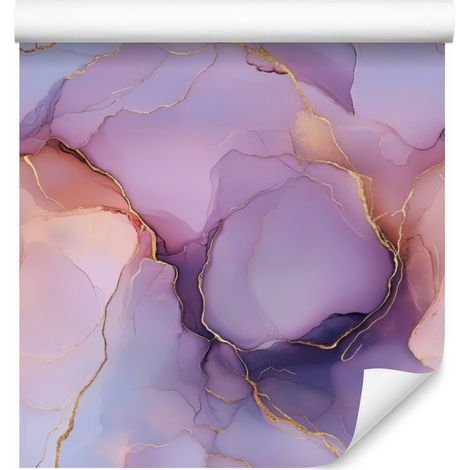 Carta da parati con motivo inchiostro viola, lavanda e rosso per soggiorno e camera da letto, 50x1000