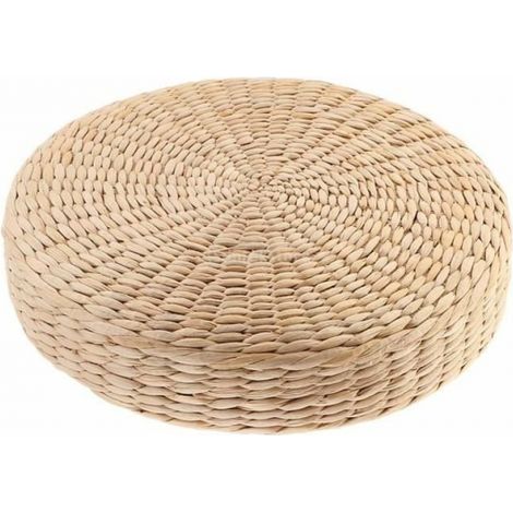 Filiyano-Coussin de sol rustique en paille (40 x 40 x 6 cm) - Coussin de méditation - Pouf - Sarrasin - Décoration intérieure (1/5)