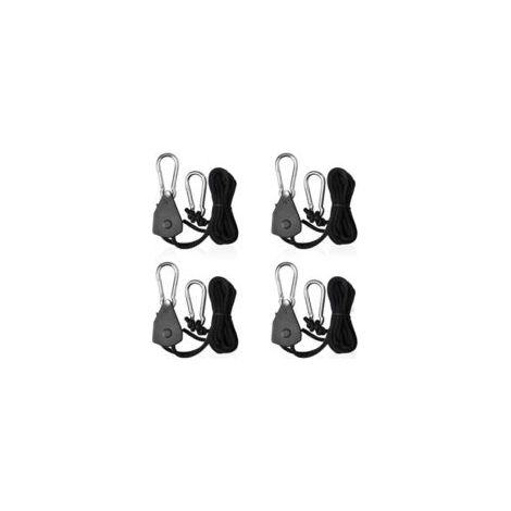 4 cinghie a cricchetto regolabili con gancio da 1/8, tenditore per vele ombreggianti, corde a cricchetto per luci o piante - Crezuo