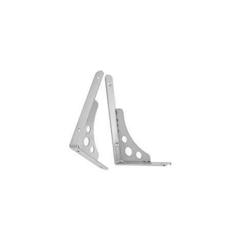 Soporte de pared para estantes, 2 unidades, resistente, de acero inoxidable, ángulo recto de 90 grados, para estantes flotantes, soporte triangular, incluye tornillos, color plata - Crezuo (1/4)
