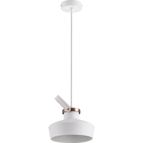 Paco Home Deckenlampe Pendelleuchte Wohnzimmer und Arbeitszimmer Industrial Design E27 ohne Leuchtmittel, Weiß Kupfer