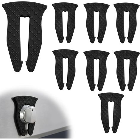 Lot de 8 protèges boutons de cuisinière à gaz,protection bouton four bebe,sécurité bouton cuisinière,sécurité bouton cuisinière,pour Sécurité Enfant Home Kitchen (Noir) (1/5)