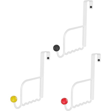 Cintre de porte 3 pièces de rangement de salle de bain – Crochets porte-serviettes derrière la porte, pour chambre à coucher, toilettes, cuisine, étude, maison, dortoir, appartement, ferme (1/5)