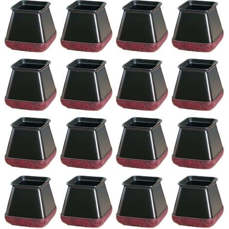 Couvre-pieds de chaise en silicone (carrés), 16 pièces, adaptés aux pieds de chaise de 13 à 20mm, coussinets de protection pour meubles en bois dur (1/4)