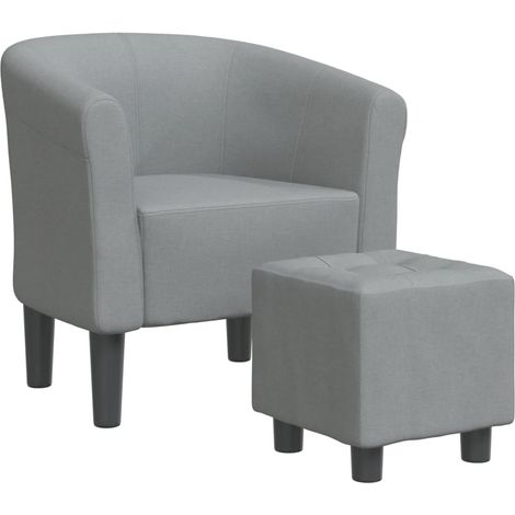 Chaise cabriolet avec repose-pied gris clair tissu (1/5)