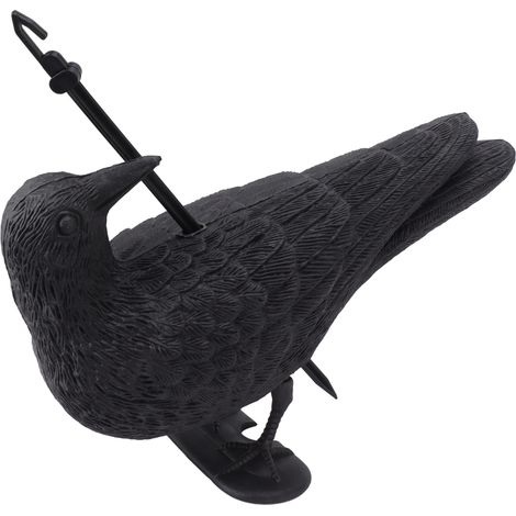 Corbeau réaliste en plastique, statue de coude imperméable pour jardin, terrasse, décoration Halloween (1/5)