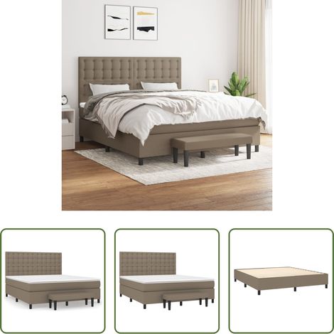vidaXL Kopfteil - Boxspringbett mit Matratze Taupe 180x200 cm Stoff (1/5)