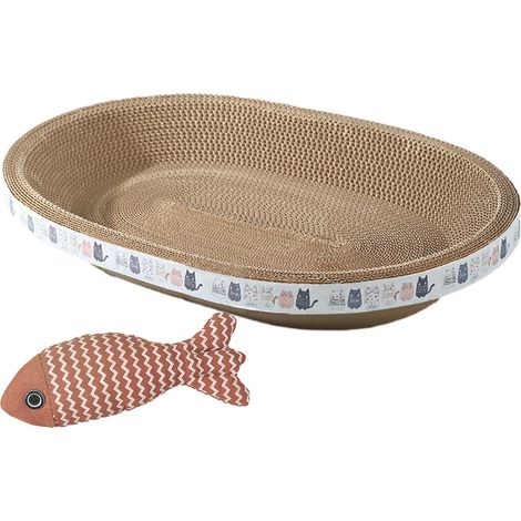 Hochwertiges Katzenkratzbrett-Set mit Fischspielzeug – Einfaches interaktives Katzentrainingsspielzeug – Katzenzubehör