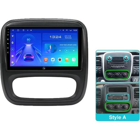 Sistema multimediale per auto, comandi al volante, supporto multimediale, compatibile con Renault Trafic 3 / Opel Vivaro B (2014-2018), design wireless, G5 4G 64G Style A, UN SET-b (1/2)