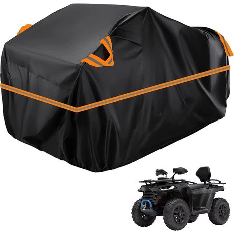 Housse 210D pour VTT et UTV (protection solaire, imperméable, imperméable à la neige et à la poussière) - Livrée avec un sac de rangement (noire) (1/5)