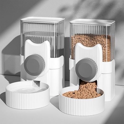 Distributore automatico di cibo per animali domestici da appendere: 2 pezzi, dispenser d'acqua per piccoli animali come cani e gatti, 1000 ml.