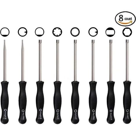 8 Pcs Tournevis de Réglage de Carburateur Tournevis pour Carburateur Nettoyage Moteur Réparation Convient à La Plupart des Moteurs de 2 Cycles (8 pcs tournevis avec boîte&aiguille) (1/5)