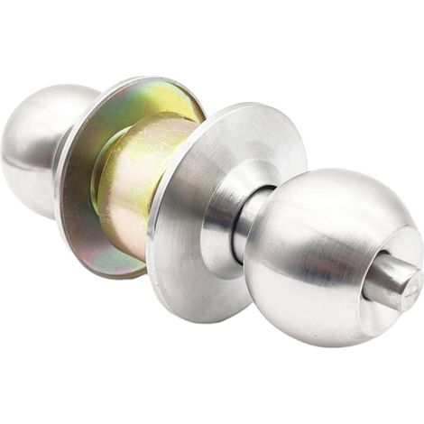 Bouton de porte avec serrure Ensemble avant en acier inoxydable Léger Résistant à l'usure pour chambre à coucher Salle de bain Salle de classe Débarras Poignée à boule ronde Boutons intérieurs sans ba (1/5)