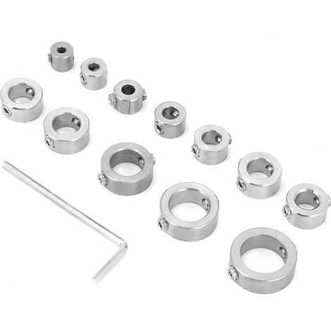 Lot de 12 bagues de butée de profondeur de perçage en acier inoxydable de 3 à 16 mm (1/5)