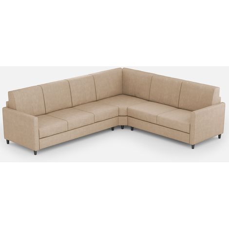 Canapé d'angle moderne italien tissu beige Korane - 5 tailles 281x221 cm-Taille 281x221 cm (1/5)