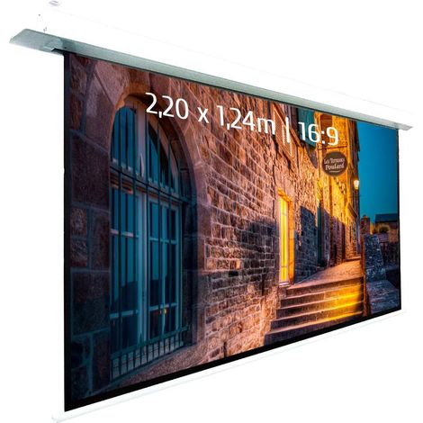 Ecran de projection motorisé encastrable 2,20 x 1,24m - Format 16:9 - Wi-Fi