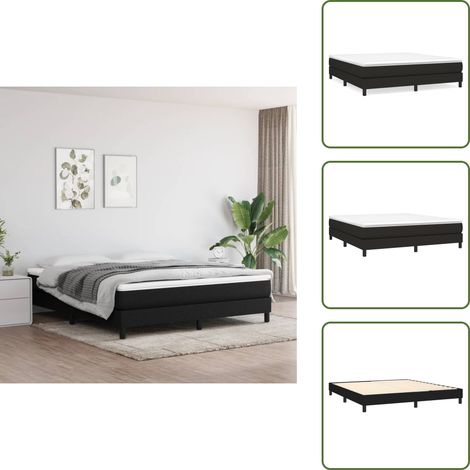 Cadre de lit sans matelas noir 160x200 cm tissu - Cadre De Lit - Lit Double - Literie - Meuble Chambre - Meubles De Chambre (1/5)