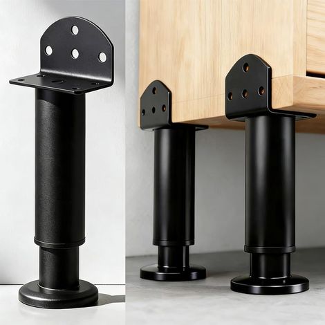 Höhenverstellbare Möbelfüße aus Metall, Ersatzfüße für Balken/Stühle/Schränke/Tische/Schreibtische, einfache Montage (8-12 cm/2 Stück) (1/5)