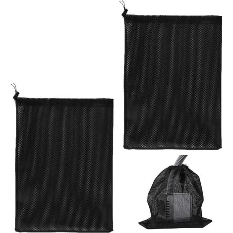 Lot de 2 sacs filtrants pour pompe de bassin - Sac filtrant pour aquarium avec cordon de serrage - Sac de filtration à pompe pour aquarium, jardin (1/4)