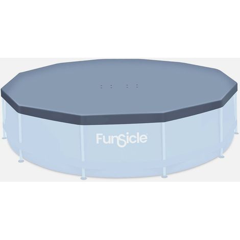 Funsicle – Bâche de piscine tubulaire ronde Ø 3,66m – Résistante aux intempéries – Protection contre débris – Installation facile