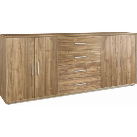 Mobile 4 Ante 4 Cassetti 203L x 41P x h84 – Finitura Legno Noce – Sarmog (1/2)