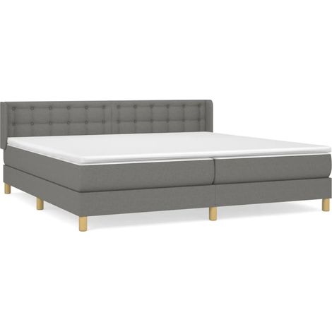 Maison Exclusive - Giroletto a Molle con Materasso Grigio Scuro 200x200 cm Tessuto