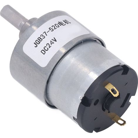 Gleichstrom-Getriebemotor, Gehäuse aus rostfreier Aluminiumlegierung, reibungsarme Messingspule, reversibler Schneckengetriebemotor, 24 V, 107 U/min (1/5)