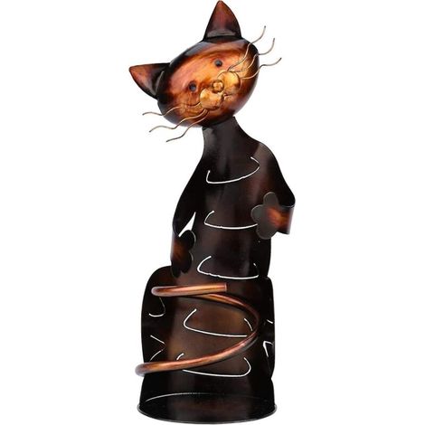 Moderner, katzenförmiger Flaschenhalter, robustes und zugleich filigranes Weinregal aus Metall, ein entzückendes Geschenk für Weinliebhaber (1/5)
