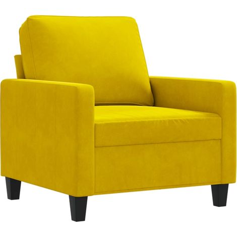 Fauteuil de Salon,Chaise,Fauteuil Jaune 60 cm Velours CFW836356 (1/5)