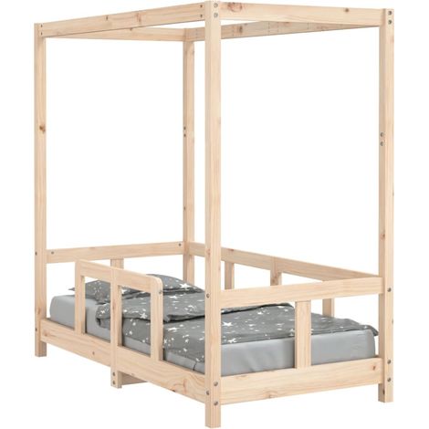 Lit simple Cadre de lit pour enfant 70x140 cm bois de pin massif